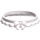 cute pink ribbon bow ruffled collar