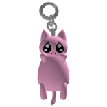 ♡ : cute pink sad cat p-chan keychain