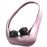 Cute Pink Shoulder Sling w/ Black Puppies 3.0