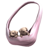 Cute Pink Shoulder Sling w/ Gold Puppies 3.0