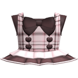 cute plaid babydoll heart dress in brown & pink