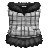 cute plaid black & white vest & mini skirt 3.0