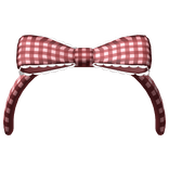 cute plaid headband - dark red & white