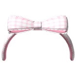 cute plaid headband - pink & white