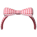 cute plaid headband - red & white