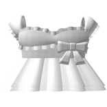 cute plaid poofy princess dress in white