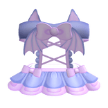 Cute Purple Bat Halloween Corset w Pink Bow 