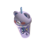 Cute Purple Bear Boba In Hand
