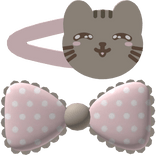 cute pusheen clip and bow ♡