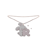 cute r pink bunny initial necklace 3.0