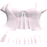 Cute Ribbon Shirt and Skirt Outfit in Pink