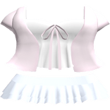 Cute Ribbon Shirt and Skirt Outfit in Pink/Blue