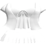 Cute Ribbon Shirt and Skirt Outfit in White