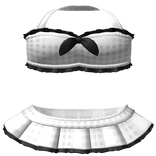 ┊♰ ꒱ cute ruffle pleated mini set  3.0 ꒰b & white꒱