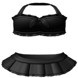 ┊♰ ꒱ cute ruffle pleated mini set  3.0 ꒰black꒱ 