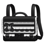 Cute Ruffled Black and White Heart Bow Backpack