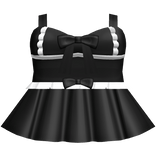 Cute Ruffled Black Bow Dress 