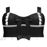 Cute Ruffled Black Bow Top