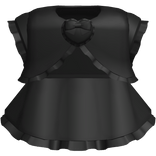 Cute Ruffled Black Heart Bow Dress