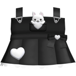Cute Ruffled Bunny Heart Overalls in Black