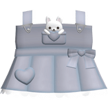 Cute Ruffled Bunny Heart Overalls in Denim