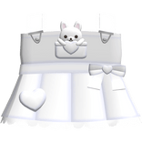 Cute Ruffled Bunny Heart Overalls in White