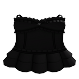 ♡ : cute ruffled dress w bow in black 