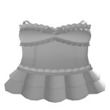 ♡ : cute ruffled dress w bow in white
