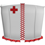 ꒰ ୨୧ ꒱ cute ruffled laced nurse corset in red