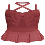 Cute Ruffled Pretty Lace Dress in Red