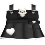 Cute Ruffled Tan Bear Heart Overalls in Black