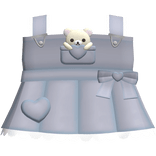 Cute Ruffled Tan Bear Heart Overalls in Denim