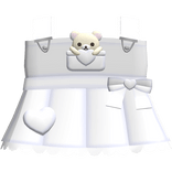 Cute Ruffled Tan Bear Heart Overalls in White