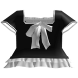 cute ruffled uniform bow dress in black & white