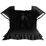 cute ruffled uniform bow dress in black