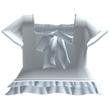 cute ruffled uniform bow dress in blue