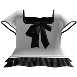 cute ruffled uniform bow dress in white & black