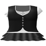 cute ruffled vest uniform dress in black