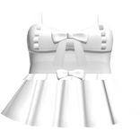 Cute Ruffled White Bow Dress 