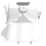 Cute Ruffled White Heart Bow Dress