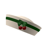 cute sailor hat in green with cherry and bow