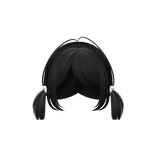 Cute Short Black Baby pigtails w/ hairclip