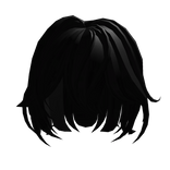 cute short black messy hair y2k