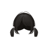 Cute Short Dark Brown Baby pigtails w/ hairclip