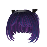 cute short hair bat wings pigtails purple galaxy