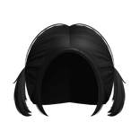 ☘︎ : cute short trimmed pigtails in black