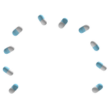 cute sick kawaii medicine pills blue