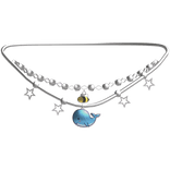 cute silver double necklace 3.0