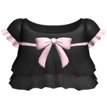 ♡ cute simple dress top black/pink