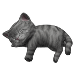 Cute Sleeping Cat Kitten - Grey Tabby
